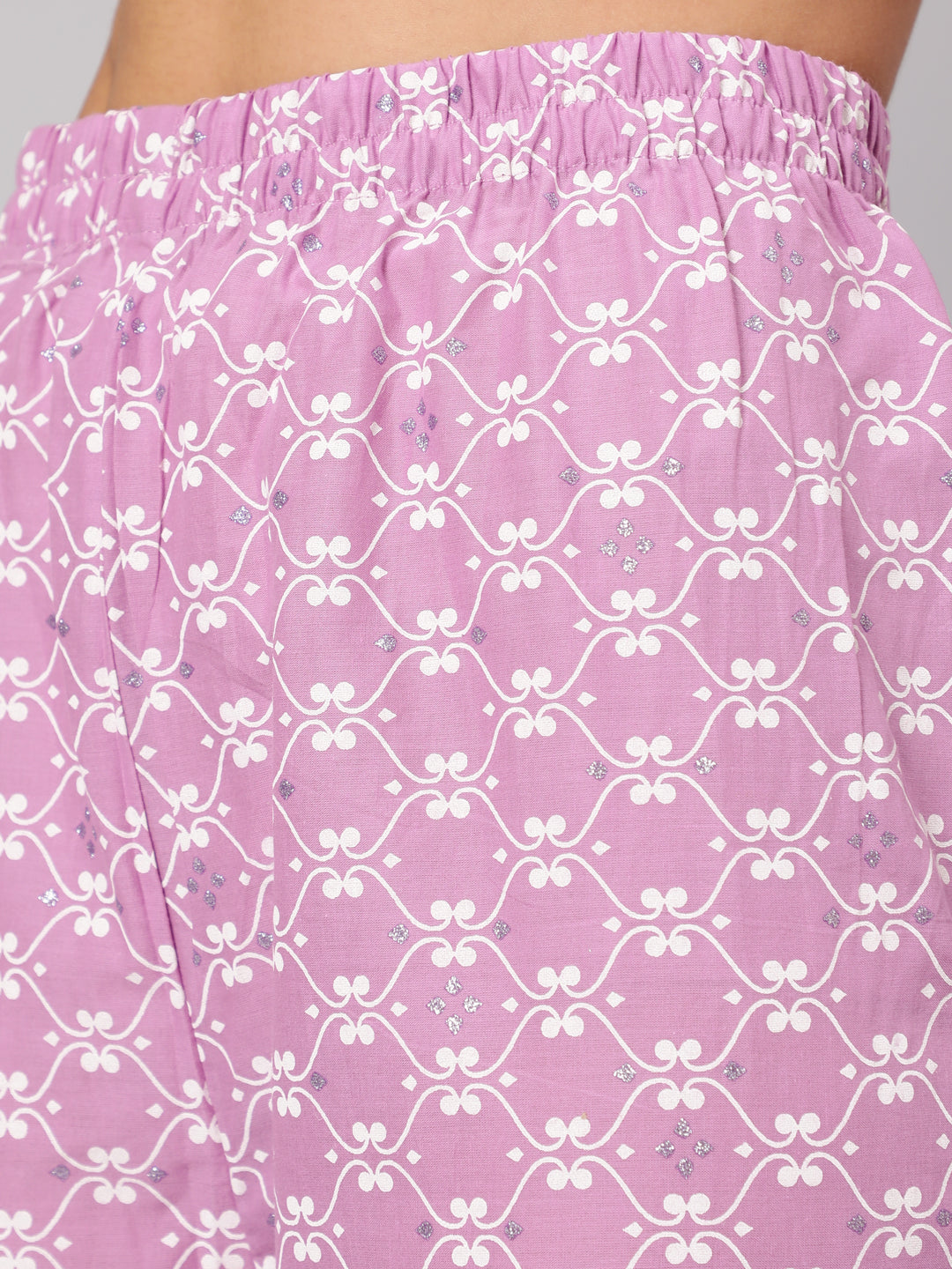 Women Purple Silver Floral Printed Straight Kurta With Palazzo And Dupatta | LASVINI - Redefining Indian Fashion with Elegance