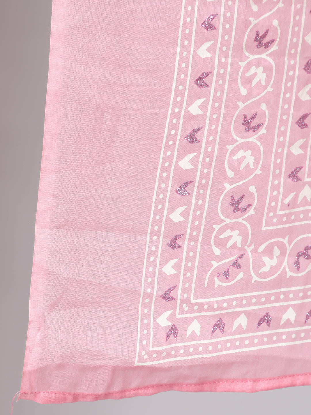 Women Pink Silver Floral Printed Straight Kurta With Palazzo And Dupatta | LASVINI - Redefining Indian Fashion with Elegance