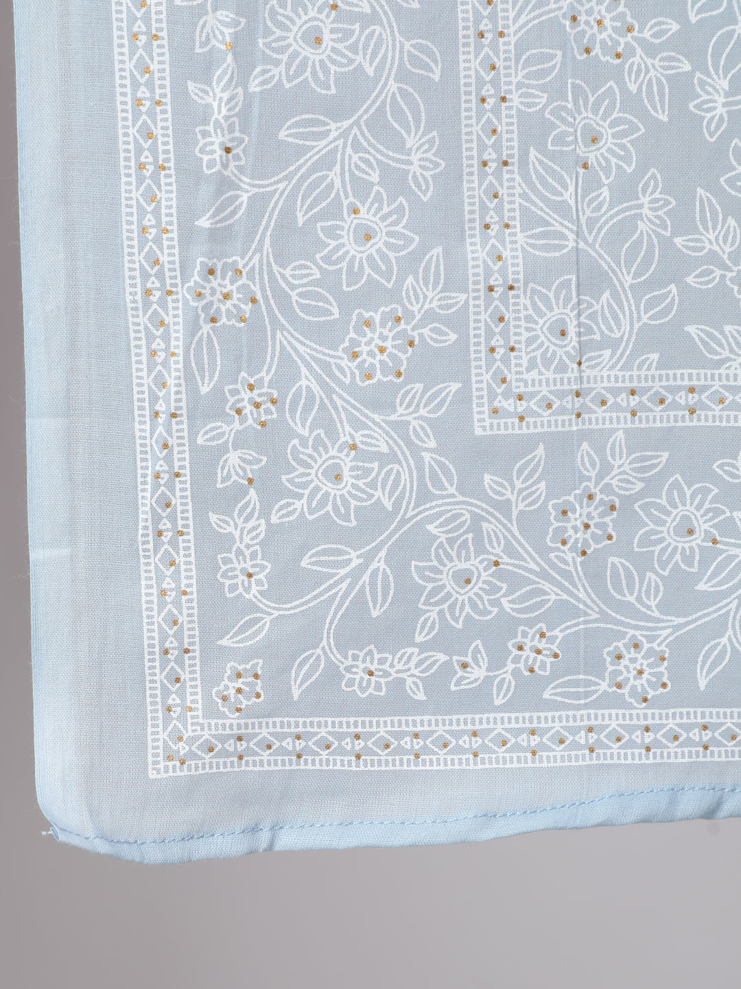 Women Light Blue Floral Printedt Flared Kurta With Trouser And Dupatta | LASVINI - Redefining Indian Fashion with Elegance