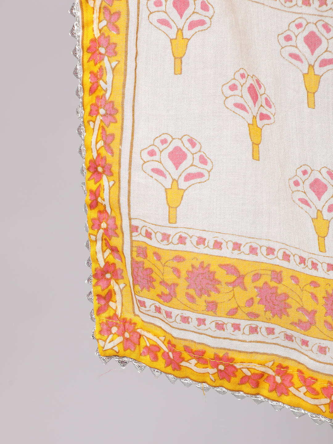 Women Yelllow Ethnic Printed Flared Kurta With Trouser And Dupatta | LASVINI - Redefining Indian Fashion with Elegance