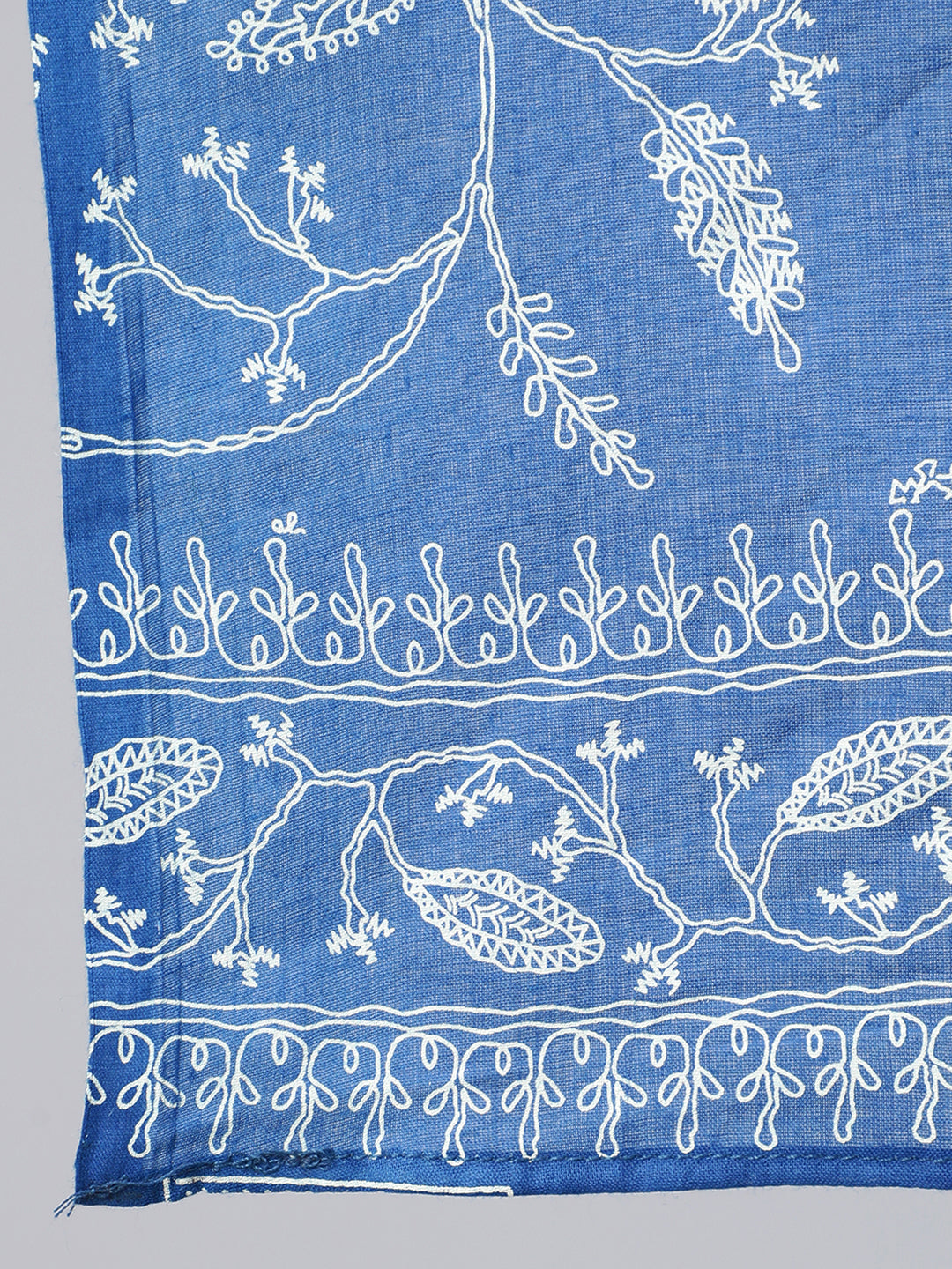 Women Blue Printed Flared Kurta With Trouser And Dupatta | LASVINI - Redefining Indian Fashion with Elegance