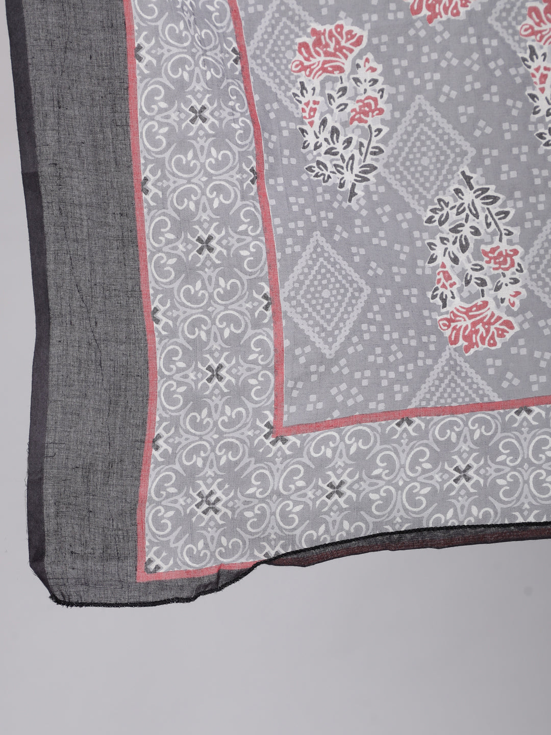 Women Grey Silver Striped Printed Kurta With Palazzo And Dupatta | LASVINI - Redefining Indian Fashion with Elegance