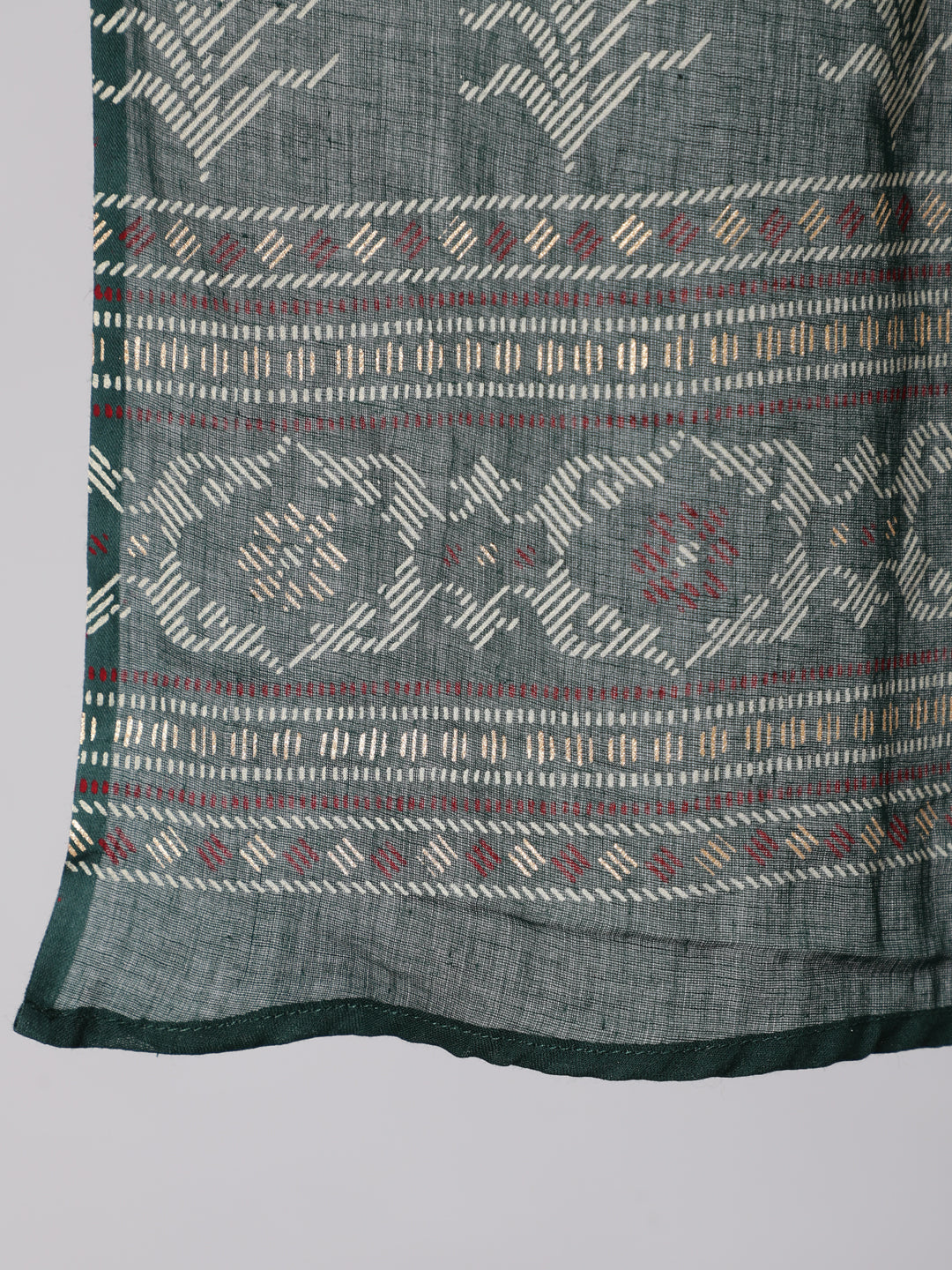 Women Green Printed Flared Kurta With Trouser And Dupatta | LASVINI - Redefining Indian Fashion with Elegance