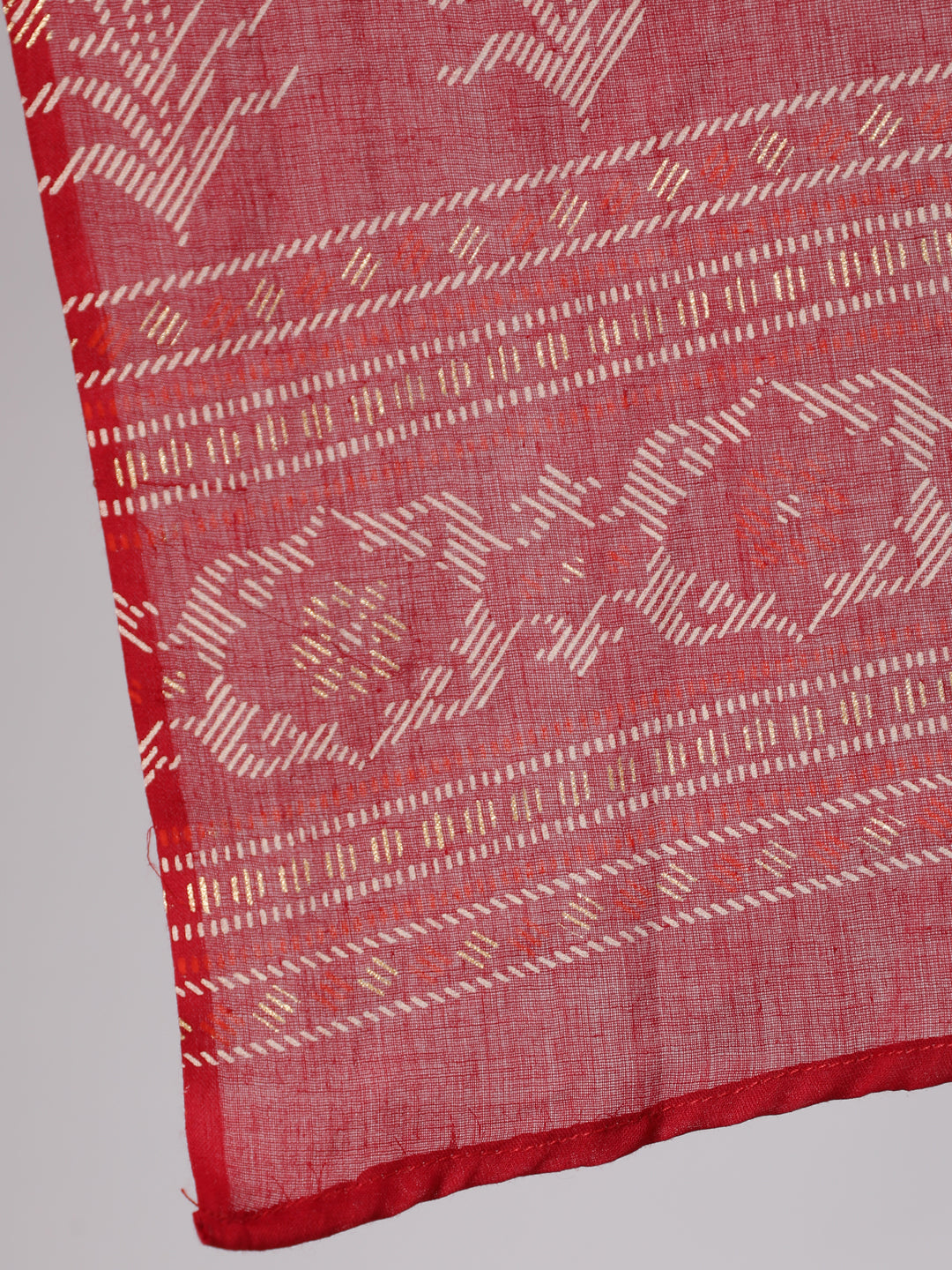 Women Red Printed Flared Kurta With Trouser And Dupatta | LASVINI - Redefining Indian Fashion with Elegance