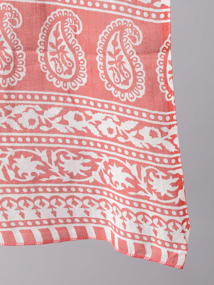 Women Rust Ethnic Printed Kurta With Palazzo And Dupatta | LASVINI - Redefining Indian Fashion with Elegance