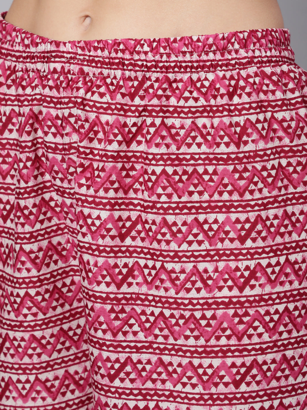 Women Burgundy Ethnic Motifs Printed Pure Cotton Kurta With Palazzos & Dupatta | LASVINI - Redefining Indian Fashion with Elegance