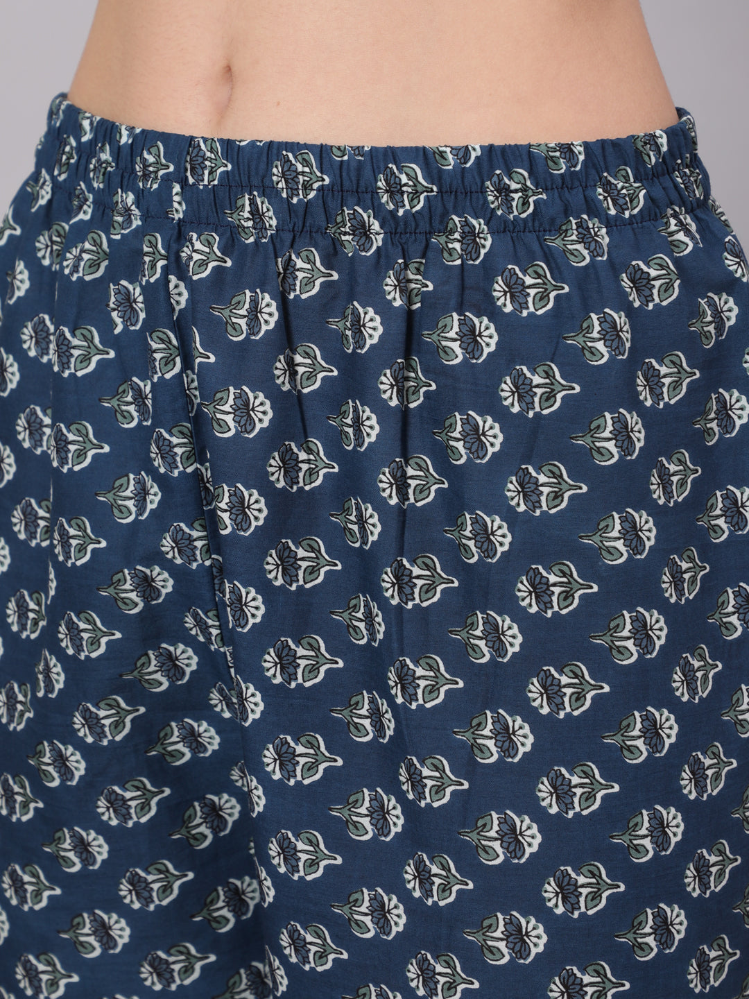 Women Green And Blue Printed Flared Kurta With Palazzo And Dupatta | LASVINI - Redefining Indian Fashion with Elegance