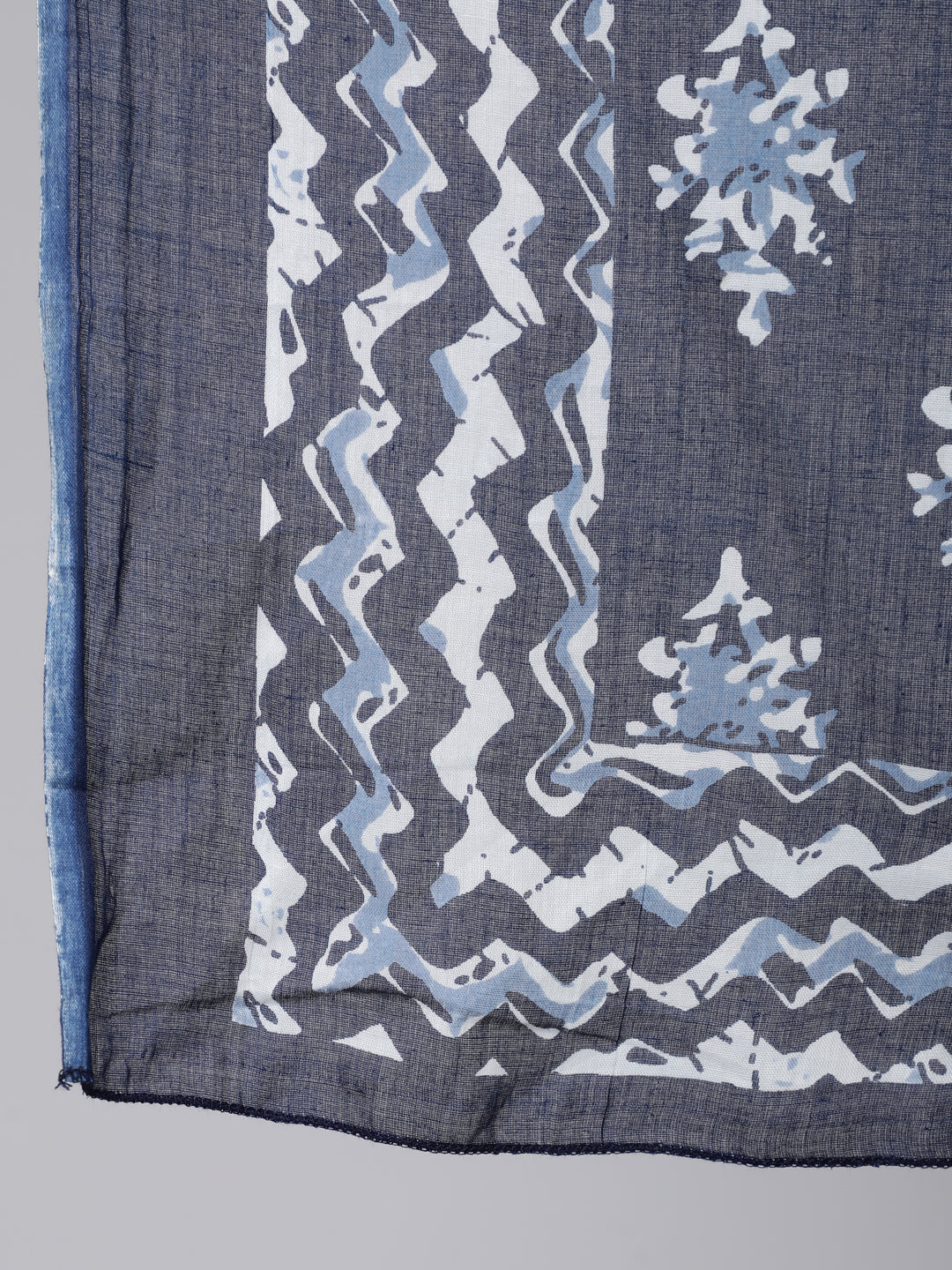 Women Navy Blue Printed Flared Kurta With Trouser And Dupatta | LASVINI - Redefining Indian Fashion with Elegance