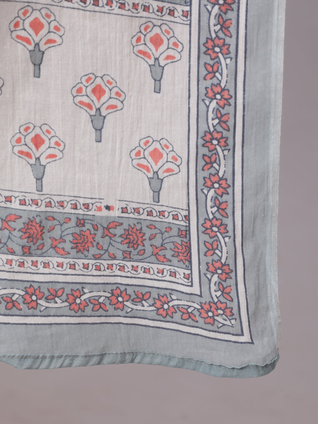 Women Grey Printed Flared Kurta With Trouser With Dupatta | LASVINI - Redefining Indian Fashion with Elegance