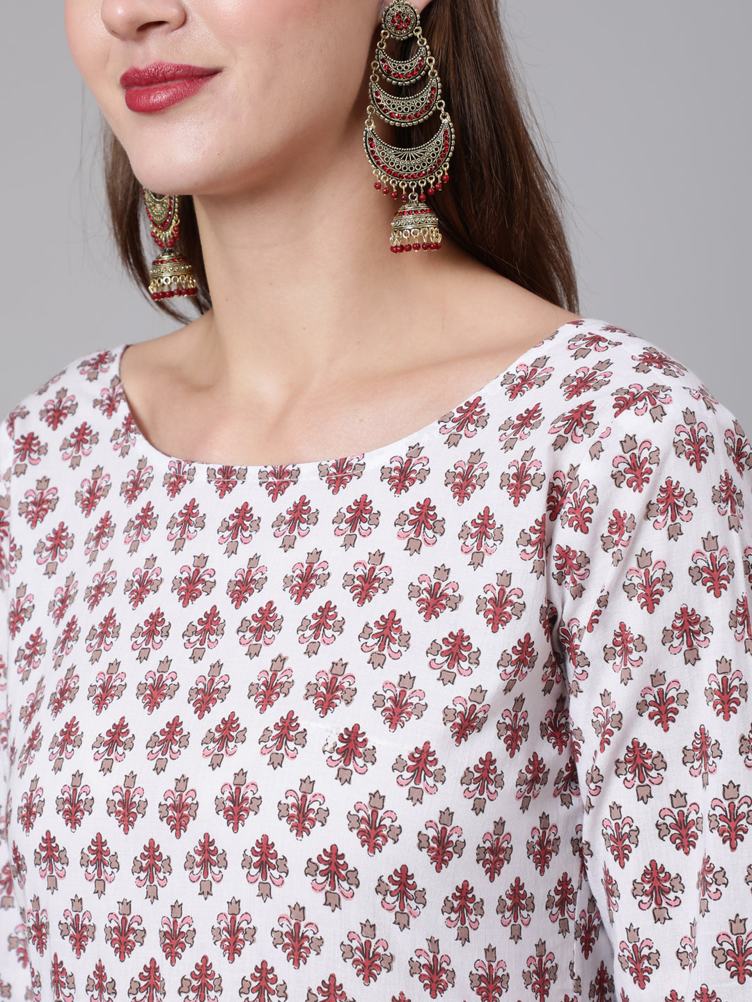 Women Off White Flared Kurta With Trouser & Dupatta | LASVINI - Redefining Indian Fashion with Elegance