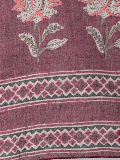 Women Burgundy Ethnic Printed Flared Kurta With Trouser And Dupatta | LASVINI - Redefining Indian Fashion with Elegance