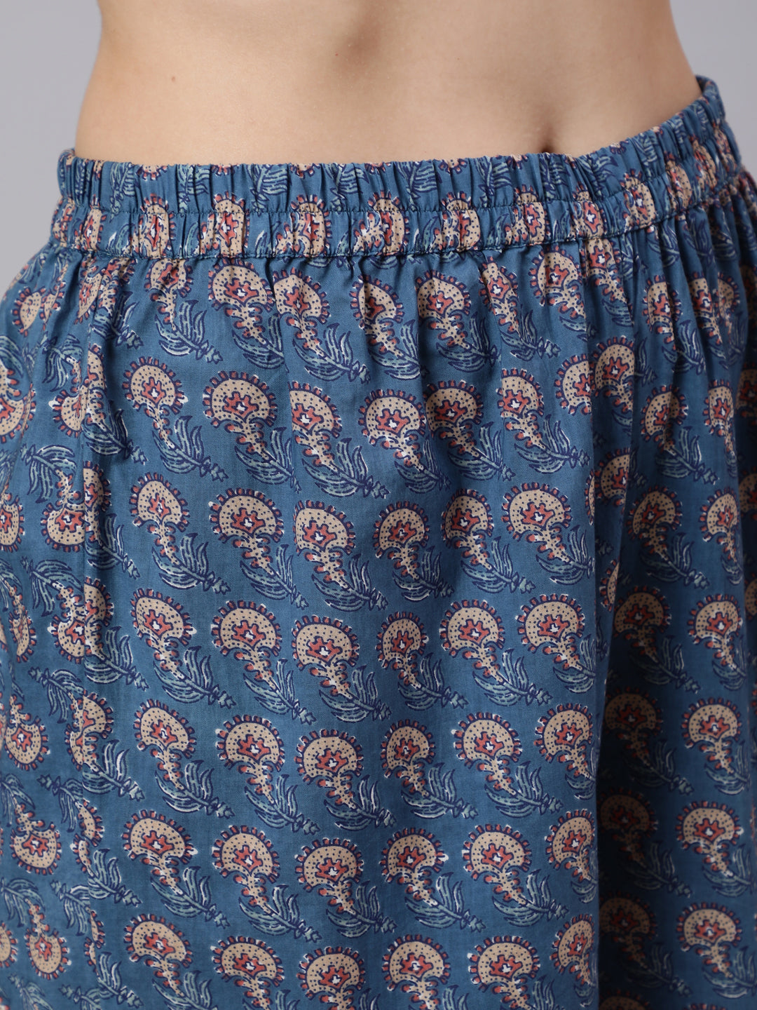 Women Blue Printed Flared Kurta With Palazzo And Dupatta | LASVINI - Redefining Indian Fashion with Elegance