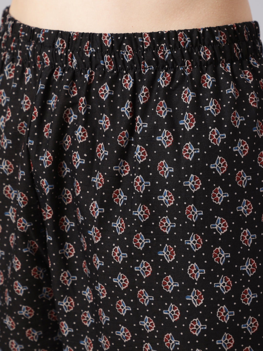 Women Black Ethnic Printed Kurta With Trouser And Dupatta | LASVINI - Redefining Indian Fashion with Elegance