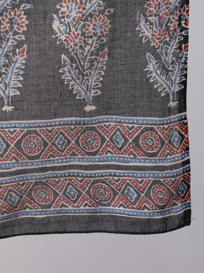 Women Black Ethnic Printed Kurta With Trouser And Dupatta | LASVINI - Redefining Indian Fashion with Elegance