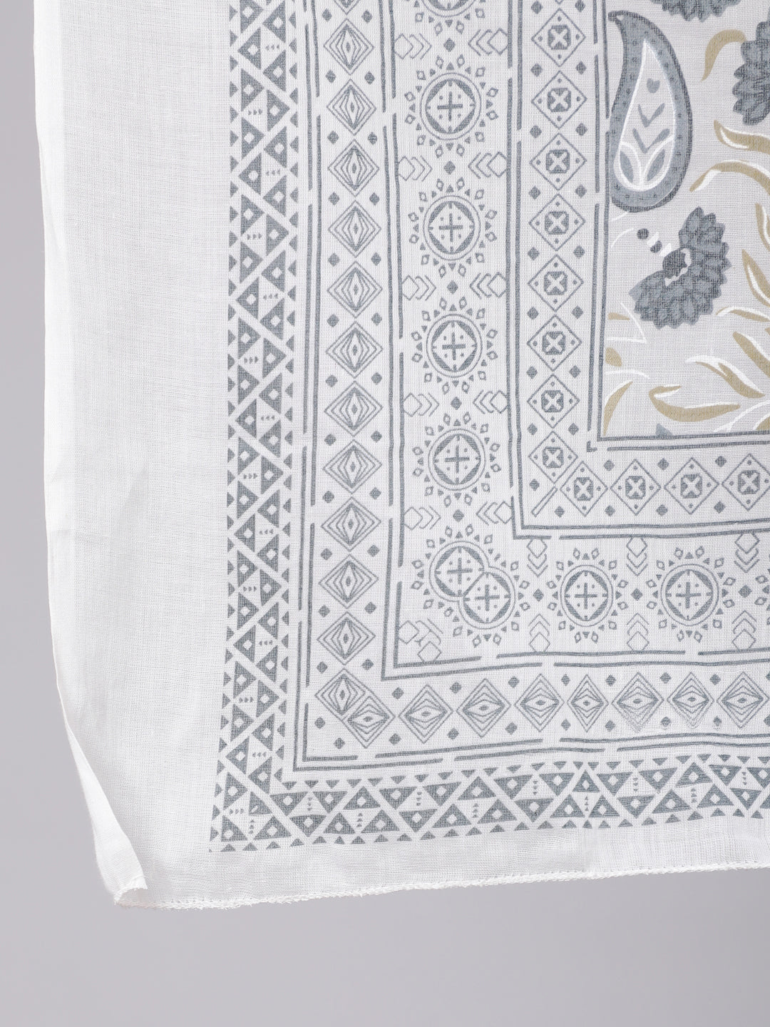 Women Grey Printed Flared Kurta With Trouser & Dupatta | LASVINI - Redefining Indian Fashion with Elegance