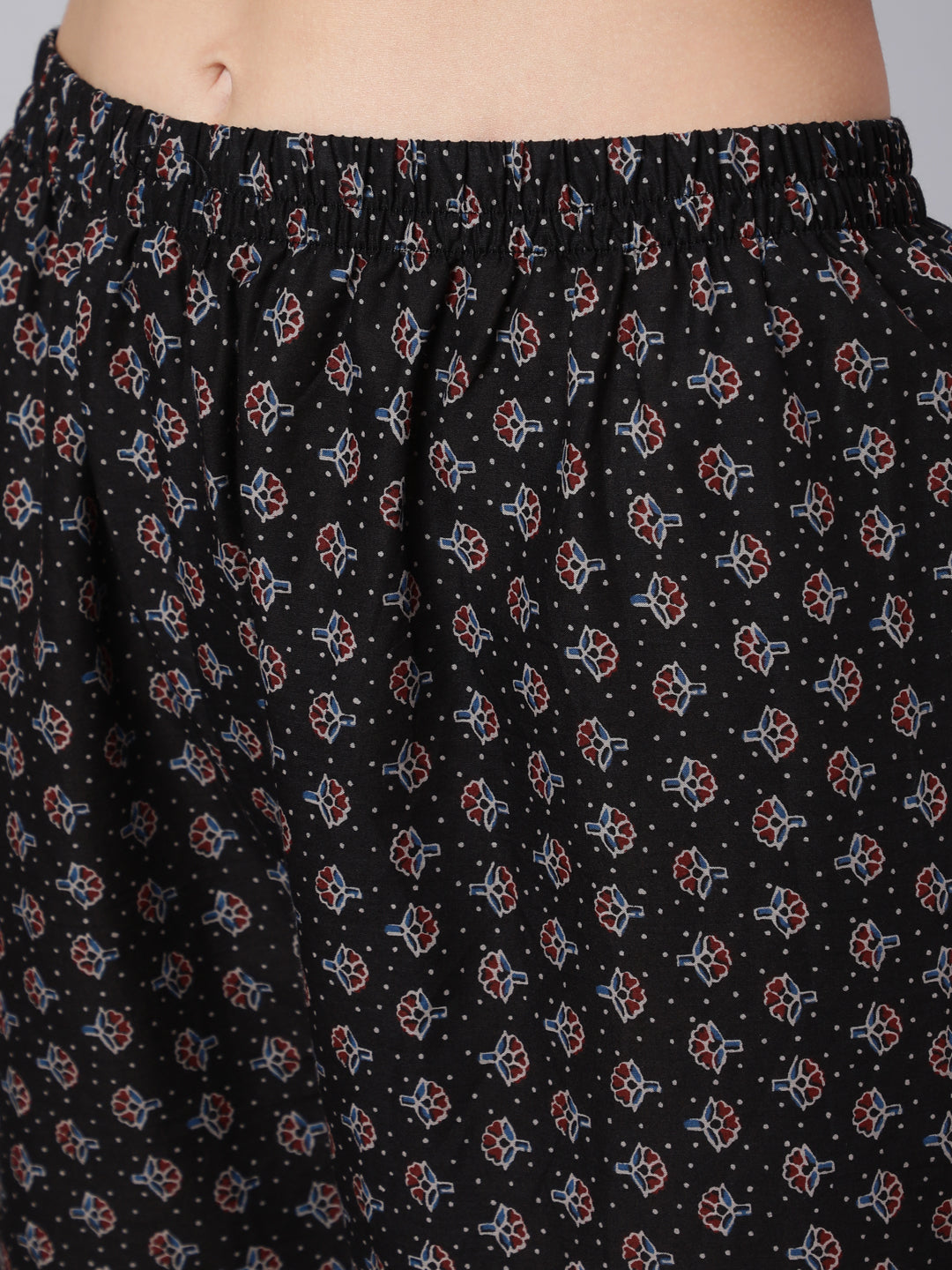 Women Black Ethnic Printed Kurta With Trouser And Dupatta | LASVINI - Redefining Indian Fashion with Elegance