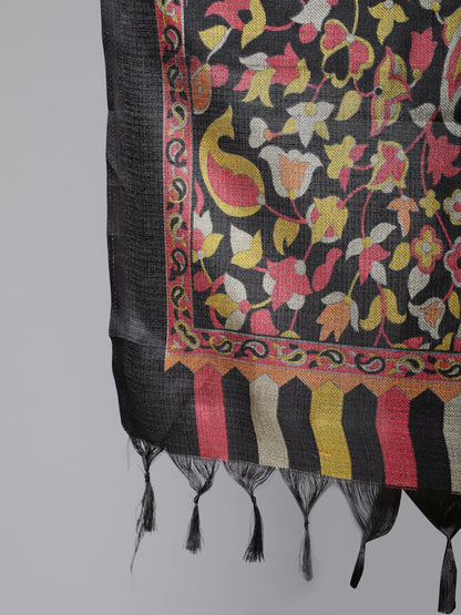 Women Black Solid Kurta And Palazzo With Printed Dupatta | LASVINI - Redefining Indian Fashion with Elegance