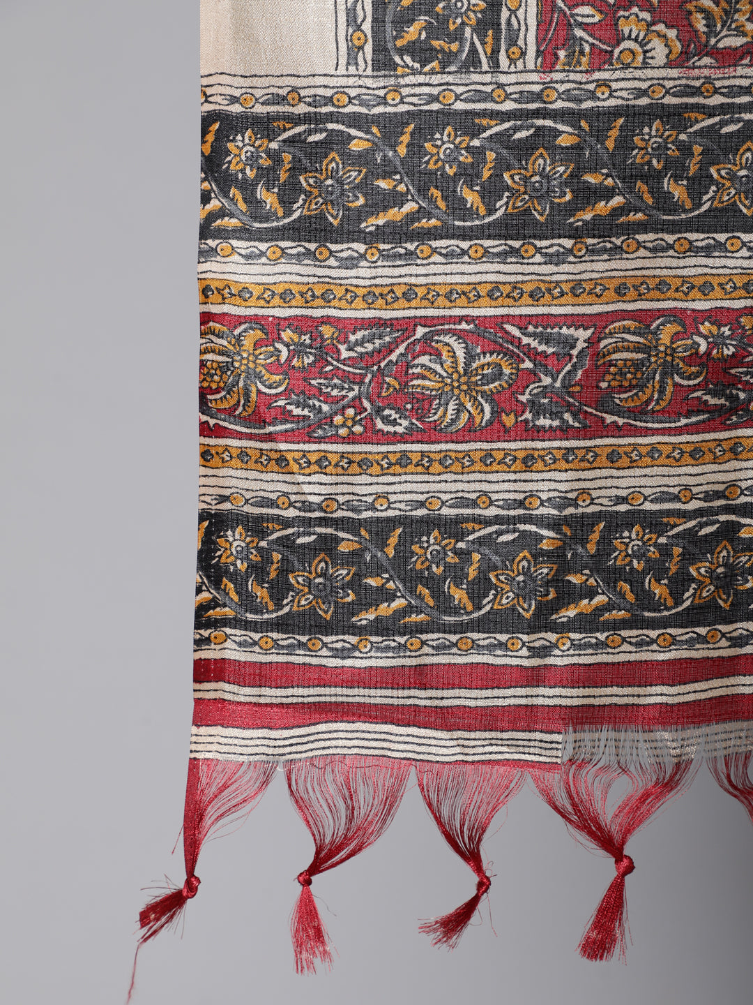 Women Black Solid Kurta And Palazzo With Printed Dupatta | LASVINI - Redefining Indian Fashion with Elegance