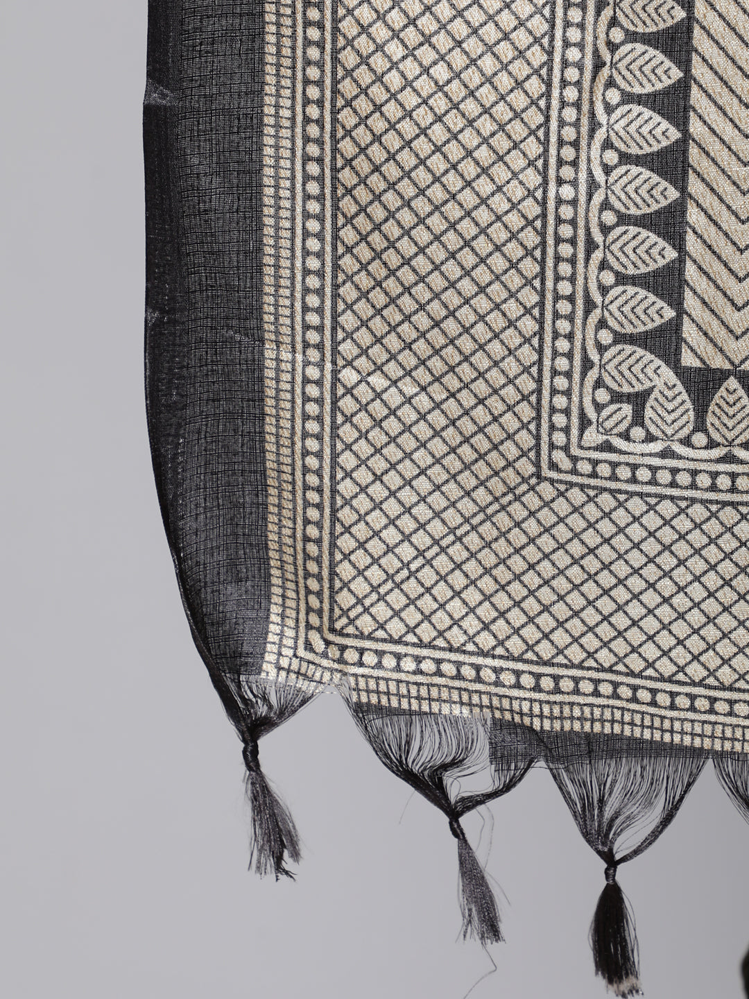 Women Black Solid Kurta And Palazzo With Printed Dupatta | LASVINI - Redefining Indian Fashion with Elegance