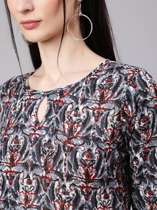 Women Multi Ethnic Printed Kurta With Palazzo And Dupatta | LASVINI - Redefining Indian Fashion with Elegance