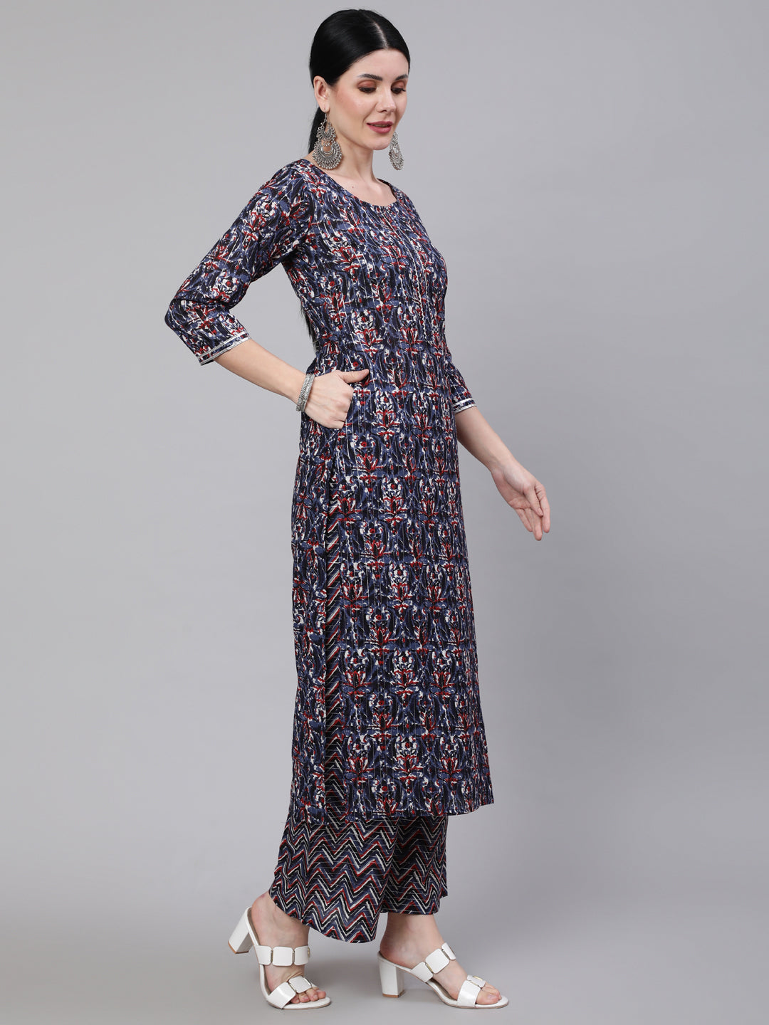 Women Multi Printed Straight Kurta With Palazzo & Dupatta | LASVINI - Redefining Indian Fashion with Elegance