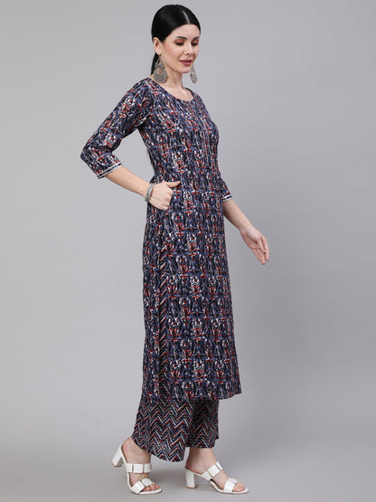 Women Multi Printed Straight Kurta With Palazzo & Dupatta | LASVINI - Redefining Indian Fashion with Elegance