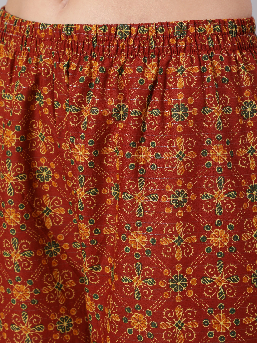 Women Maroon Floral Printed Straight Kurta And Palazzo | LASVINI - Redefining Indian Fashion with Elegance