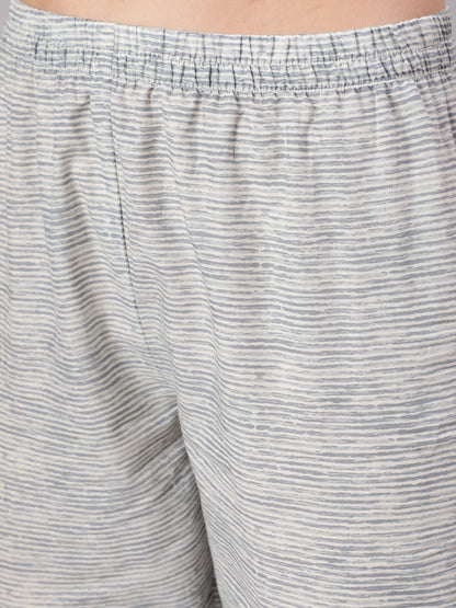 Women Off White Printed Straight Kurta With Trouser | LASVINI - Redefining Indian Fashion with Elegance