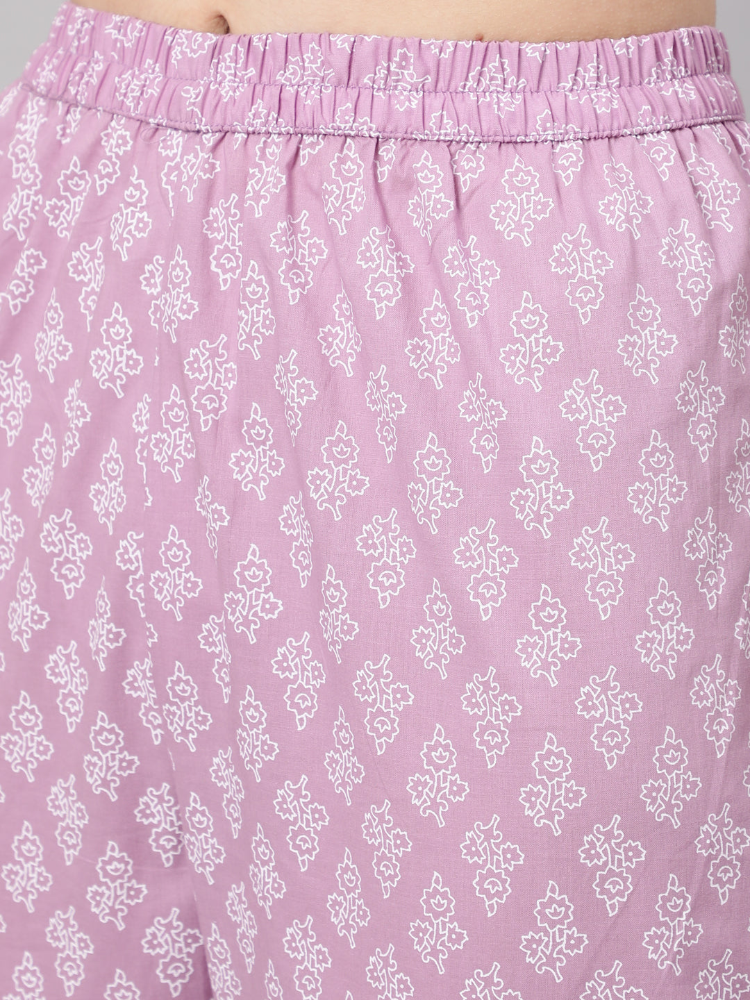 Women Levender Printed Straight Kurta With Palazzo & Dupatta | LASVINI - Redefining Indian Fashion with Elegance