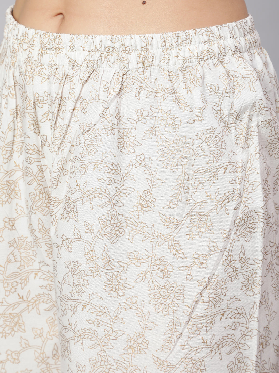 Women Off-White Ethnic Printed Kurta With Palazzo And Dupatta | LASVINI - Redefining Indian Fashion with Elegance