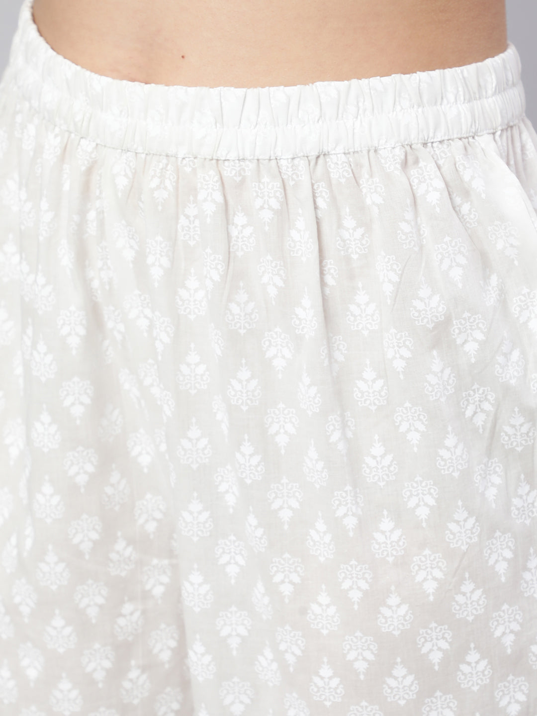 Women Off White Ethnic Printed Kurta With Palazzo And Dupatta | LASVINI - Redefining Indian Fashion with Elegance