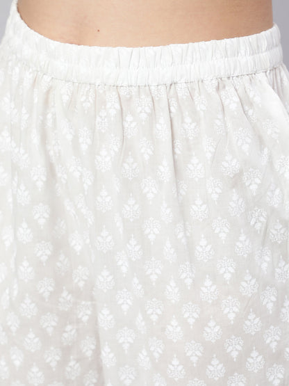 Women Off White Ethnic Printed Kurta With Palazzo And Dupatta | LASVINI - Redefining Indian Fashion with Elegance