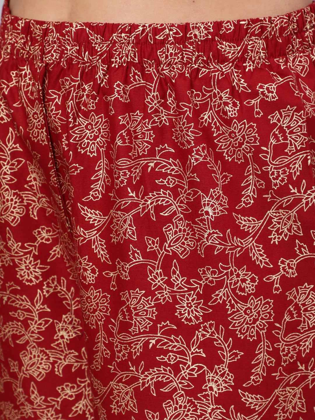 Women Maroon Ethnic Printed Kurta With Palazzo And Dupatta | LASVINI - Redefining Indian Fashion with Elegance