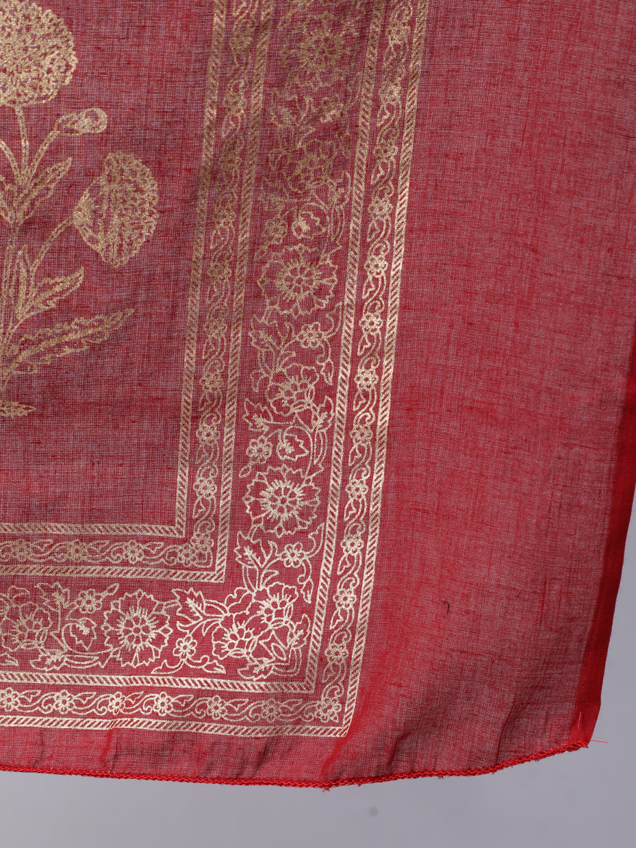 Women Maroon Ethnic Printed Kurta With Palazzo And Dupatta | LASVINI - Redefining Indian Fashion with Elegance