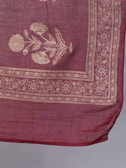 Women Burgundy Ethnic Printed Kurta With Palazzo And Dupatta | LASVINI - Redefining Indian Fashion with Elegance