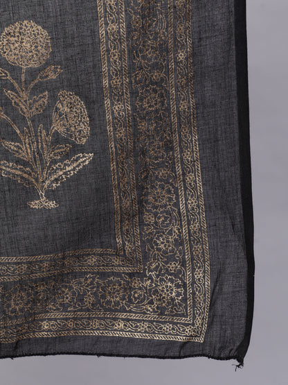 Women Black Ethnic Printed Kurta With Palazzo And Dupatta | LASVINI - Redefining Indian Fashion with Elegance