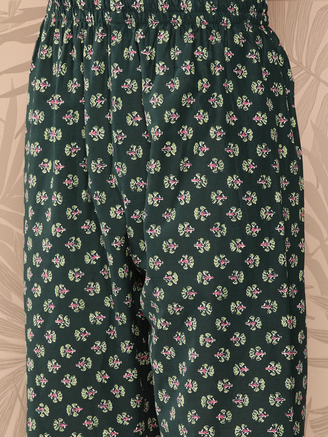 Women Green Ethnic Printed Anarkali Kurta With Trouser And Dupatta | LASVINI - Redefining Indian Fashion with Elegance