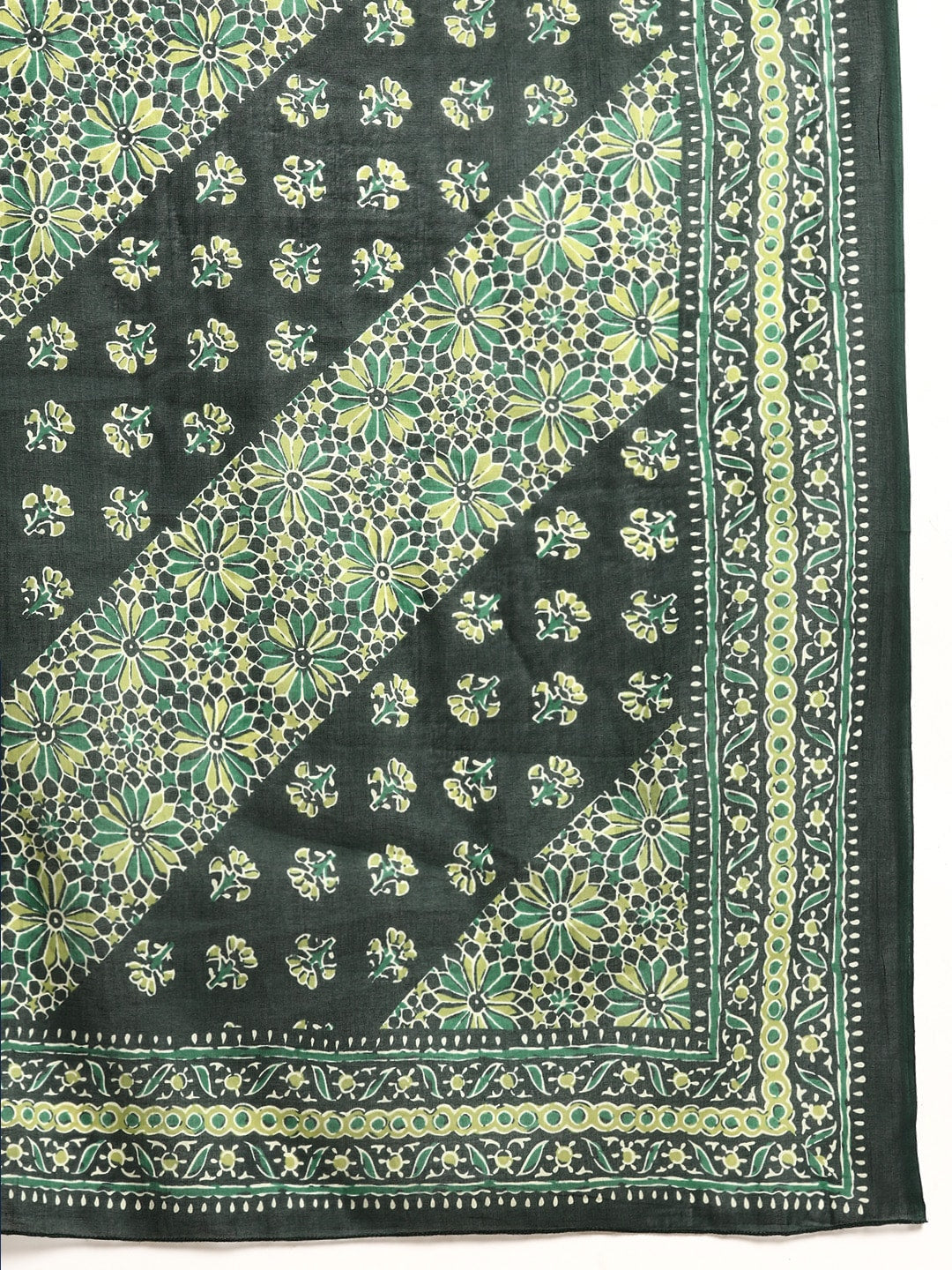 Women Green Floral Printed Kurta With Sharara And Dupatta | LASVINI - Redefining Indian Fashion with Elegance