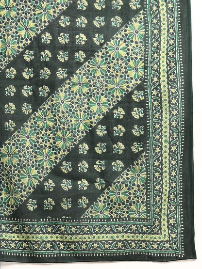 Women Green Floral Printed Kurta With Sharara And Dupatta | LASVINI - Redefining Indian Fashion with Elegance