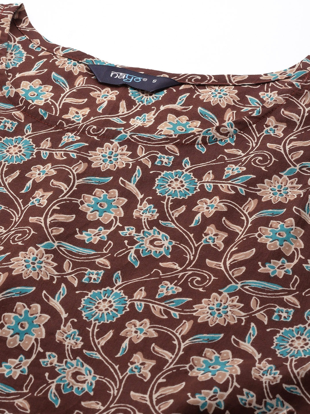 Women Brown Floral Printed Anarkali Kurta With Sharara And Dupatta | LASVINI - Redefining Indian Fashion with Elegance