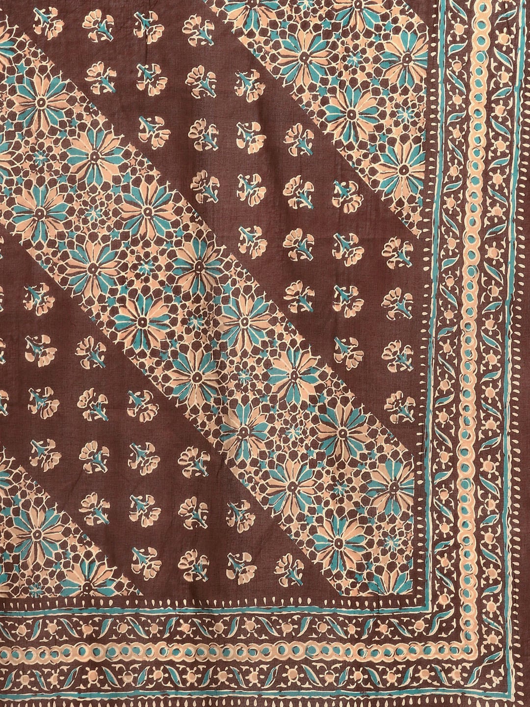 Women Brown Floral Printed Anarkali Kurta With Sharara And Dupatta | LASVINI - Redefining Indian Fashion with Elegance