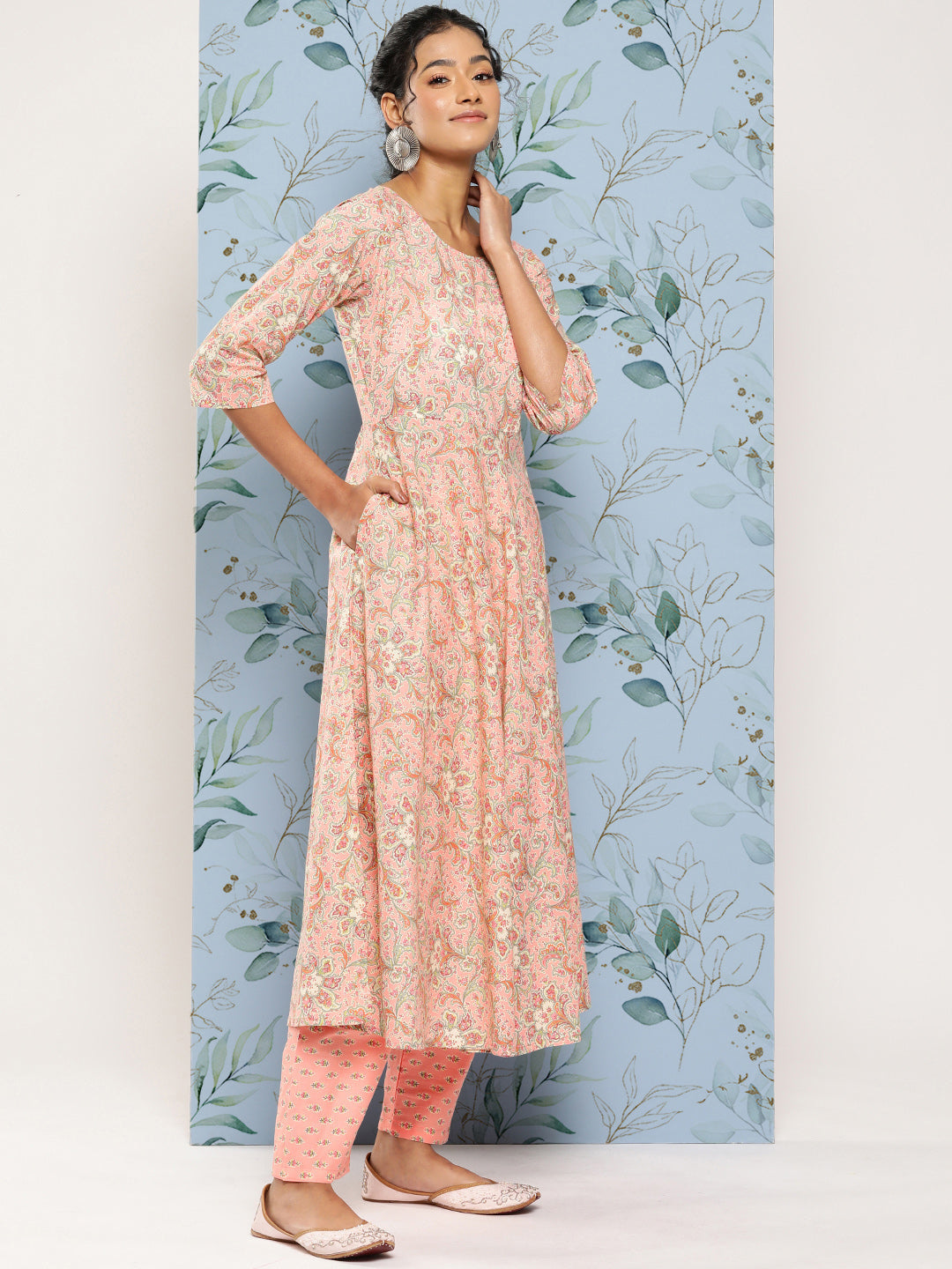 Women Pink Ethnic Printed Kurta With Palazzo And Dupatta | LASVINI - Redefining Indian Fashion with Elegance