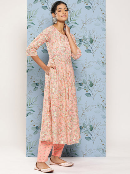 Women Pink Ethnic Printed Kurta With Palazzo And Dupatta | LASVINI - Redefining Indian Fashion with Elegance