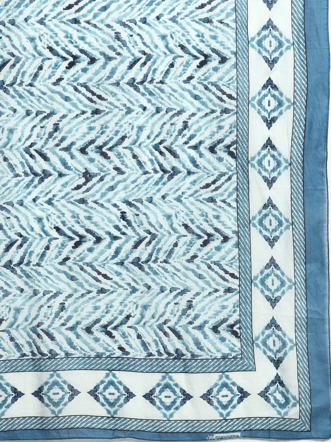 Women Blue Floral Printed Anarkali Kurta With Trouser And Dupatta | LASVINI - Redefining Indian Fashion with Elegance