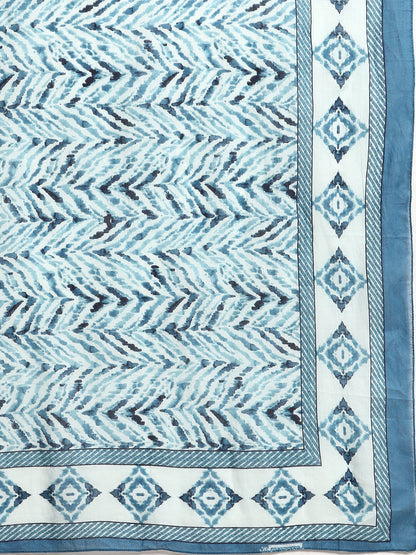 Women Blue Floral Printed Anarkali Kurta With Trouser And Dupatta | LASVINI - Redefining Indian Fashion with Elegance