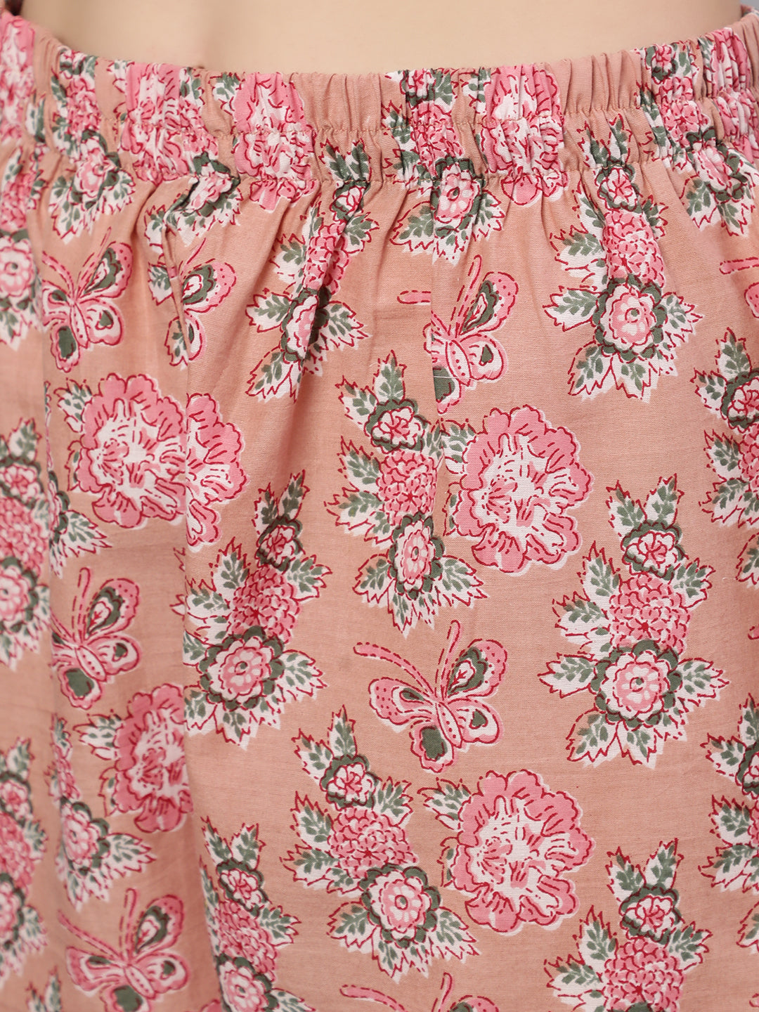 Women Mauve Floral Printed Anarkali Kurta With Trouser And Dupatta | LASVINI - Redefining Indian Fashion with Elegance