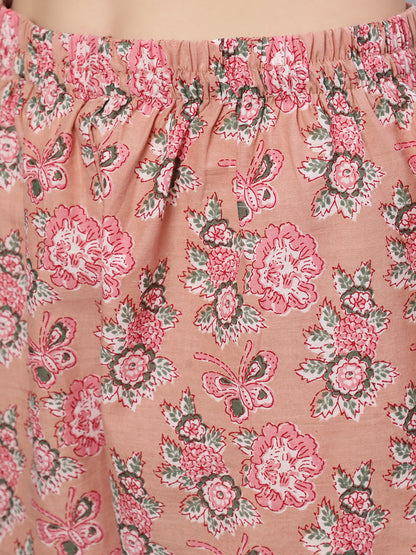 Women Mauve Floral Printed Anarkali Kurta With Trouser And Dupatta | LASVINI - Redefining Indian Fashion with Elegance