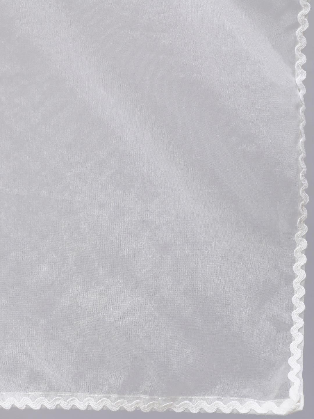 Women White Lace Details Flared Kurta With Trouser And Dupatta | LASVINI - Redefining Indian Fashion with Elegance