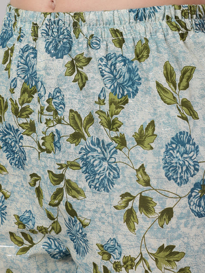 Women Grey Floral Printed Flared Kurta With Trouser And Dupatta | LASVINI - Redefining Indian Fashion with Elegance