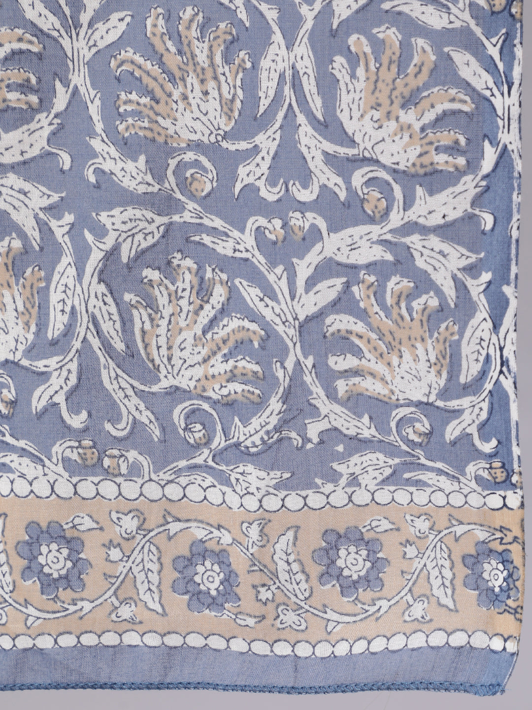 Women Grey Floral Printed Flared Kurta With Trouser And Dupatta | LASVINI - Redefining Indian Fashion with Elegance